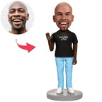 custom bobble head celebrate every smile bobblehead keepsake character black man say front view