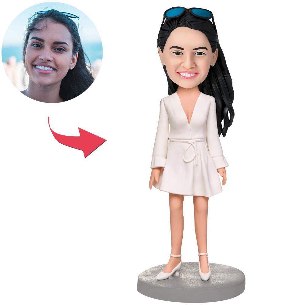 custom bobble head keepsake full character bobblehead keepsake character beautiful girl wear front view