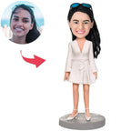 custom bobble head keepsake full character bobblehead keepsake character beautiful girl wear front view