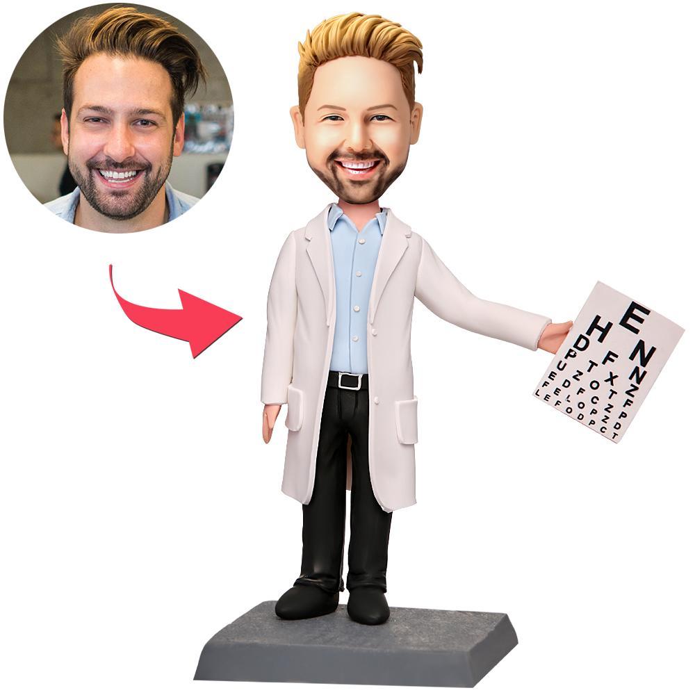 custom bobble head make memories stand tall figurine character male optometrist bobblehead front view