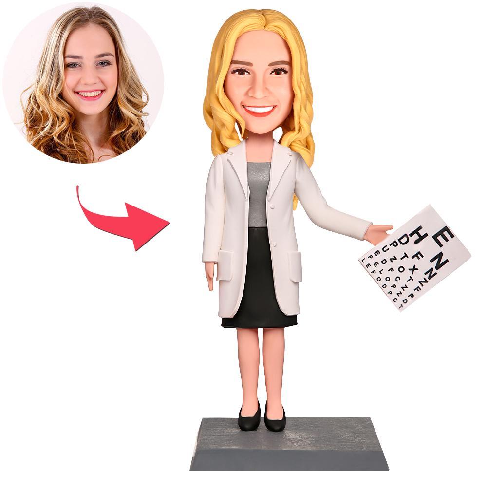custom bobble head turn personality into art personalized mini figure character female front view