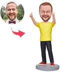 custom bobble head keepsake full character personalized bobblehead character stylish casual man front view