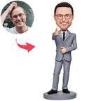 custom bobble head celebrate every smile personalized mini figure business man business front view