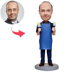 custom bobble head capture moment miniature figurine character painter man bobbleheads engraved front view