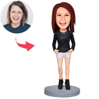 custom bobble head celebrate every smile bobblehead keepsake character black clothes modern front view