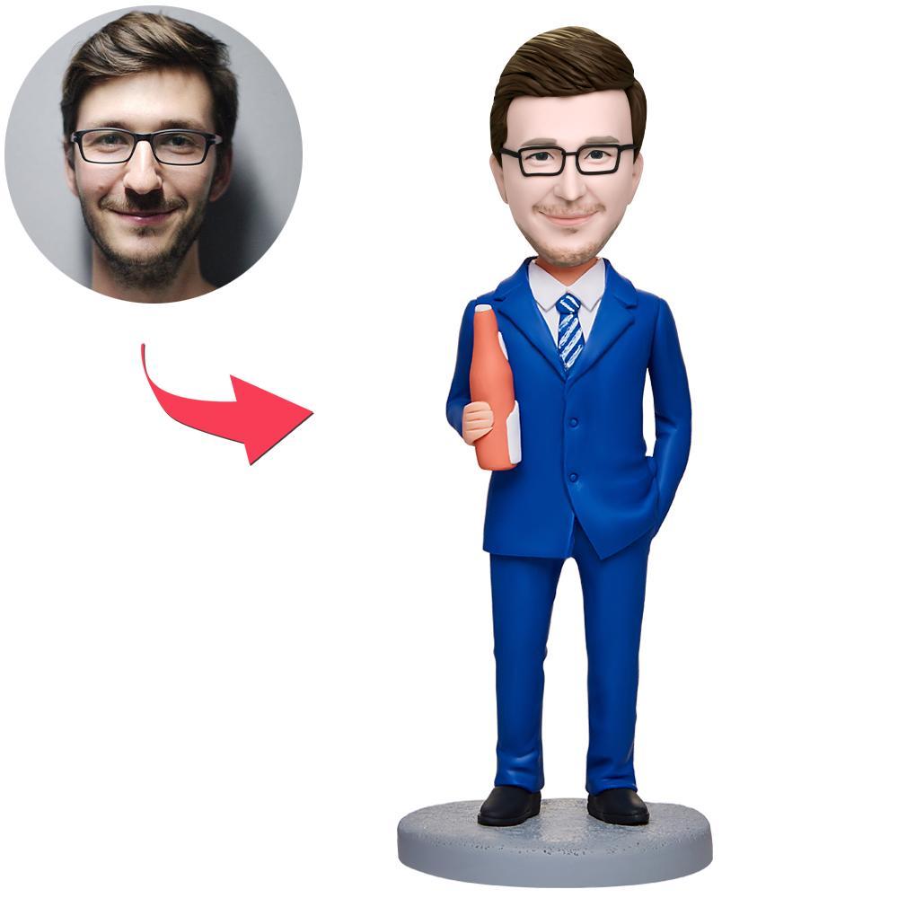 custom bobble head fun tribute someone special figurine business man business man front view