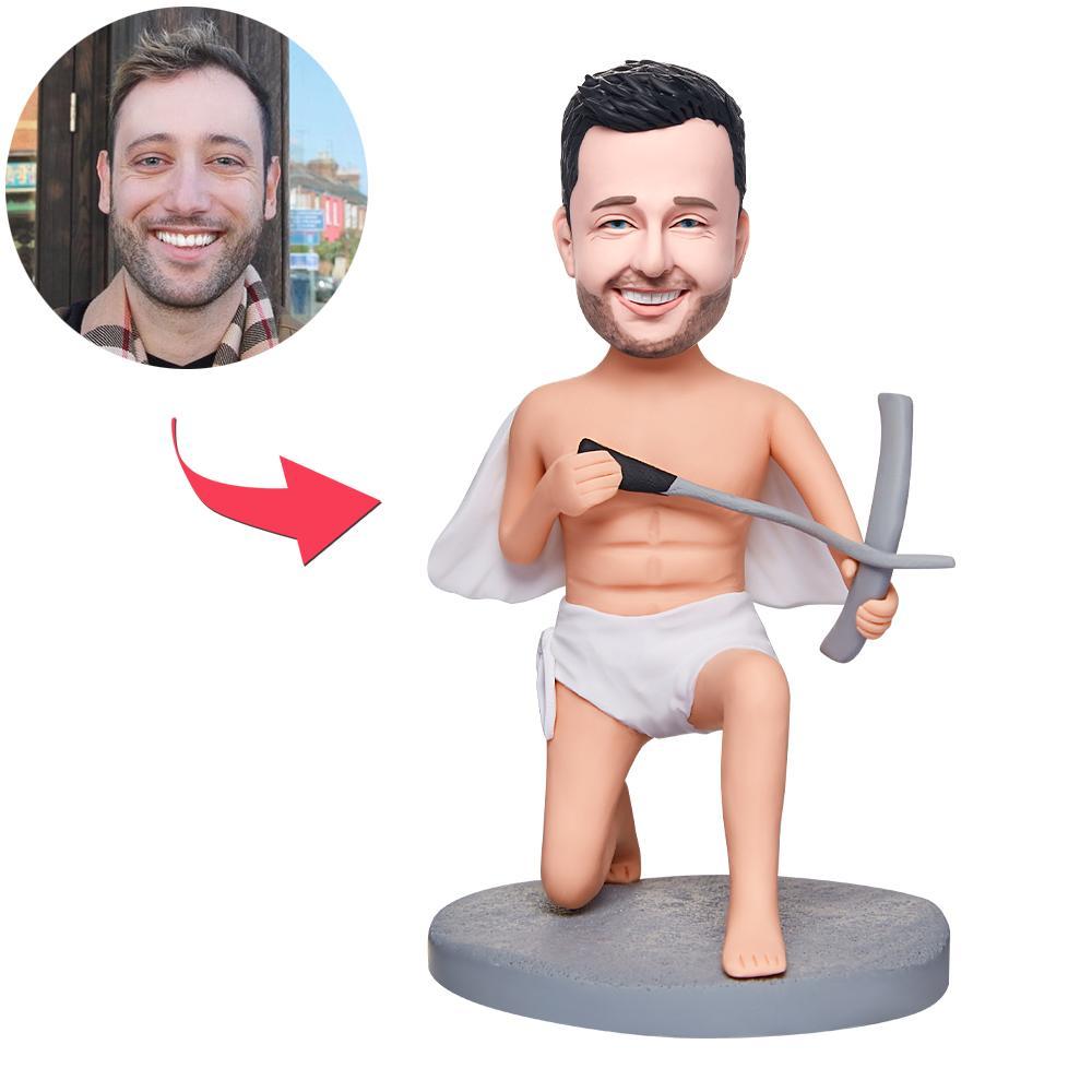 custom bobble head bring joy desk handcrafted desk display character cupid bobbleheads front view