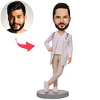 custom bobble head turn personality into art figurine doctor doctor crossed feet front view