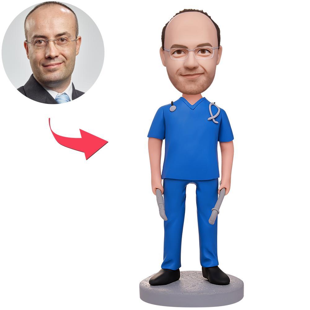 custom bobble head make memories stand tall bobblehead keepsake doctor male doctor front view