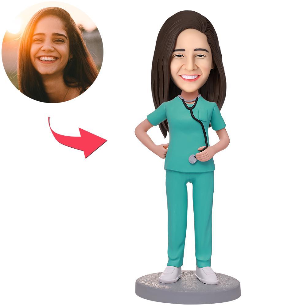 personalized female doctor bobblehead custom engraved keepsake