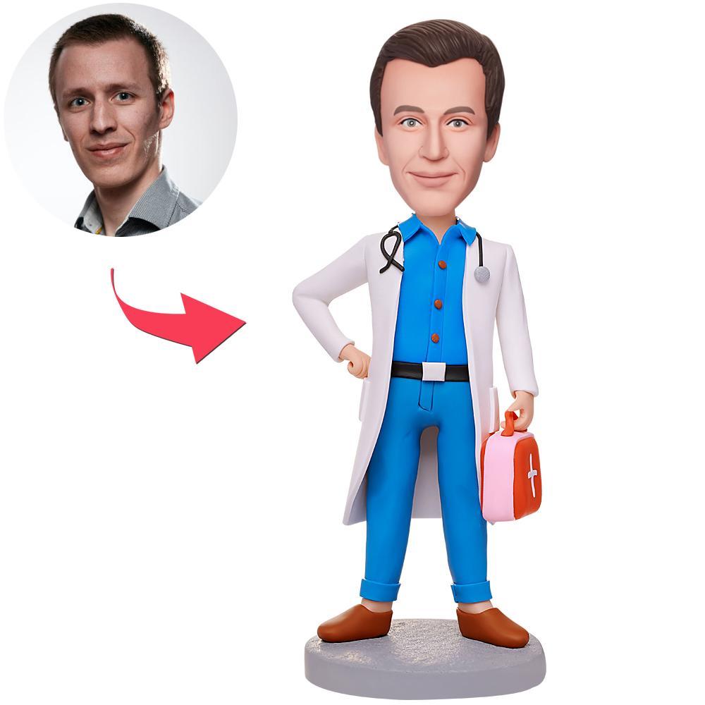 custom bobble head keepsake full character bobblehead keepsake doctor male doctor carrying front view
