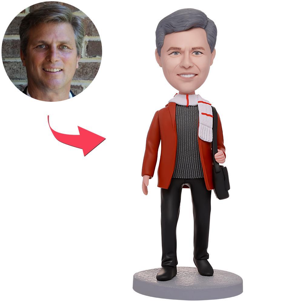 custom bobble head make memories stand tall bobblehead keepsake character casual man front view