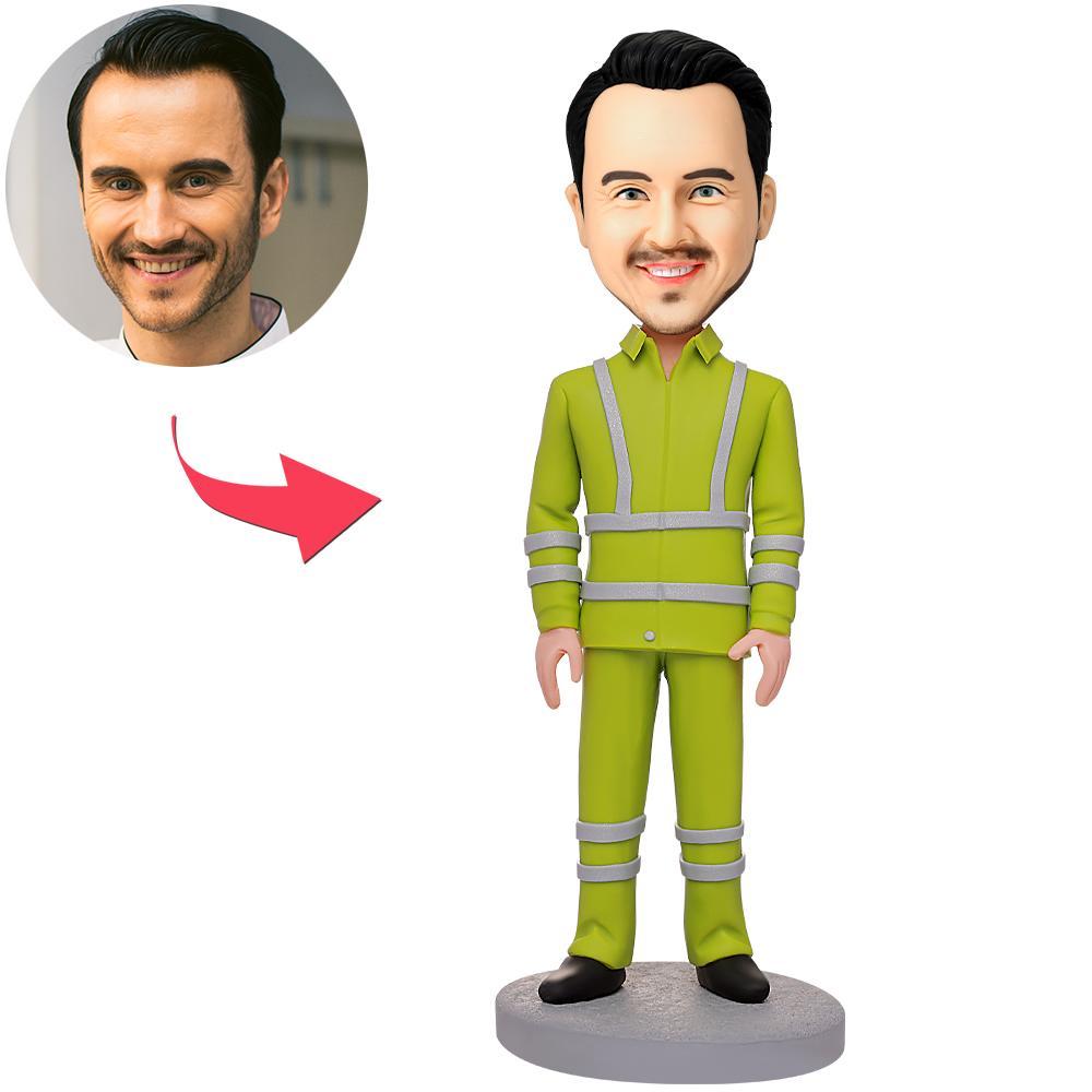 Firefighter Wearing Firefighting Clothing Custom Bobbleheads With Engraved Text