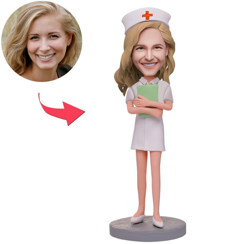personalized nurse with notebook bobblehead custom engraved keepsake
