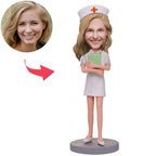 personalized nurse with notebook bobblehead custom engraved keepsake