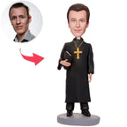 custom bobble head capture moment miniature bobblehead keepsake character priest bobbleheads engraved front view