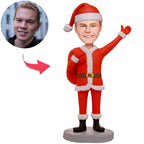 custom bobble head bring joy desk personalized bobblehead character santa claus carrying front view