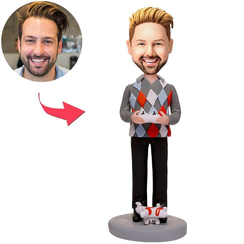 custom bobble head keepsake full character bobblehead keepsake character drone operator bobblehead front view