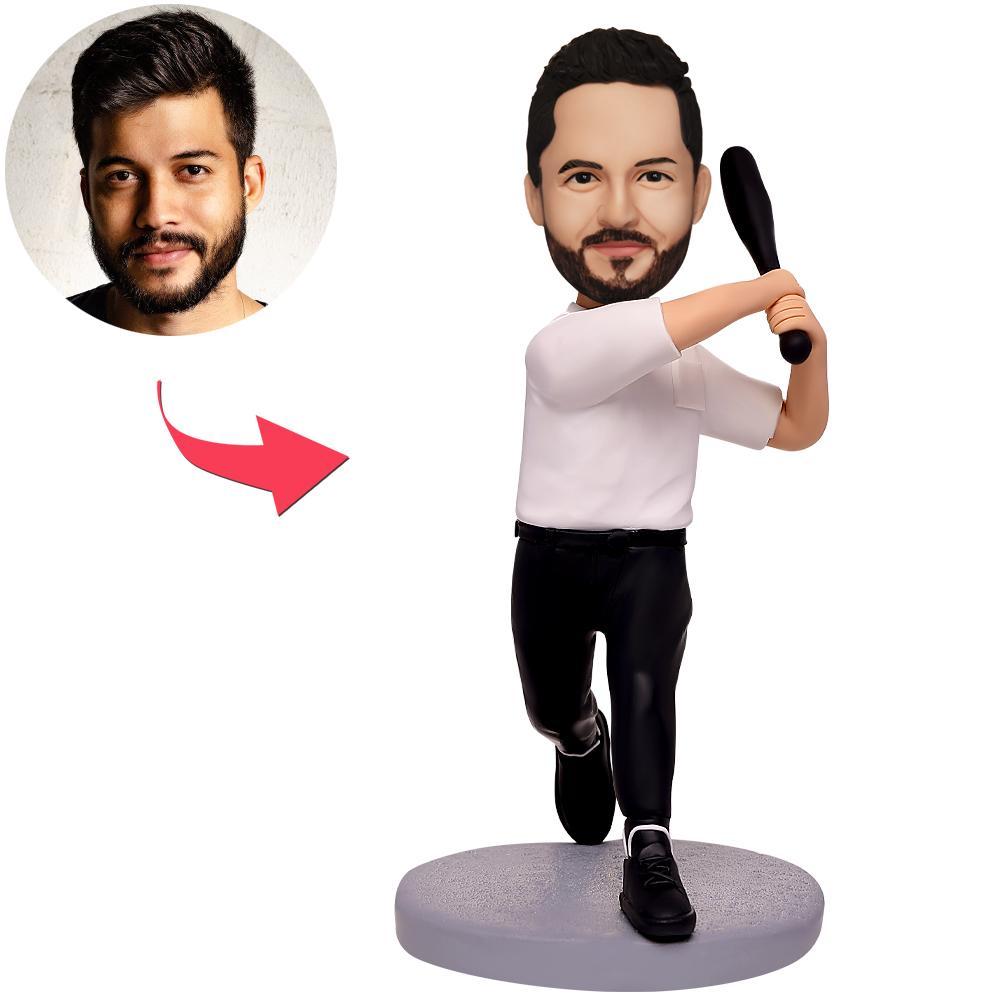 custom bobble head celebrate every smile personalized bobblehead athlete baseball player bobbleheads front view
