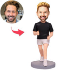 custom bobble head bring joy desk personalized bobblehead character running man bobbleheads front view
