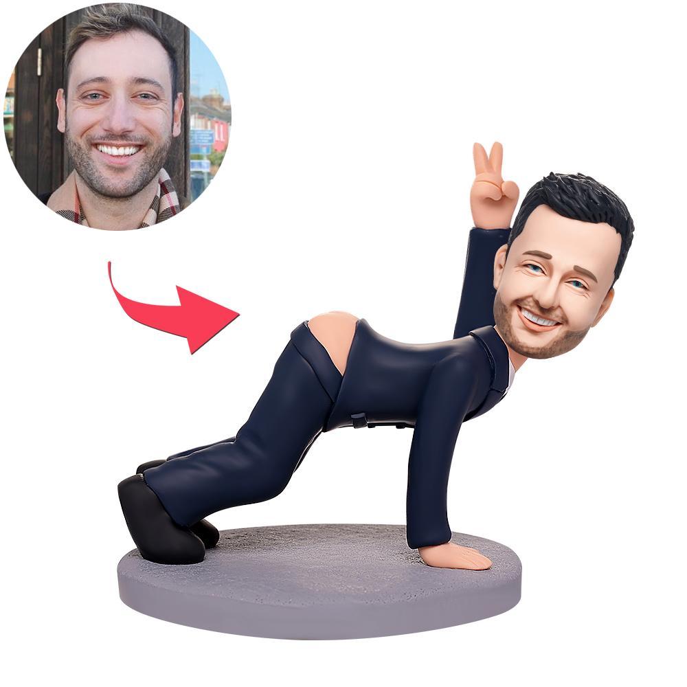 custom bobble head make memories stand tall handcrafted desk display character humorous front view