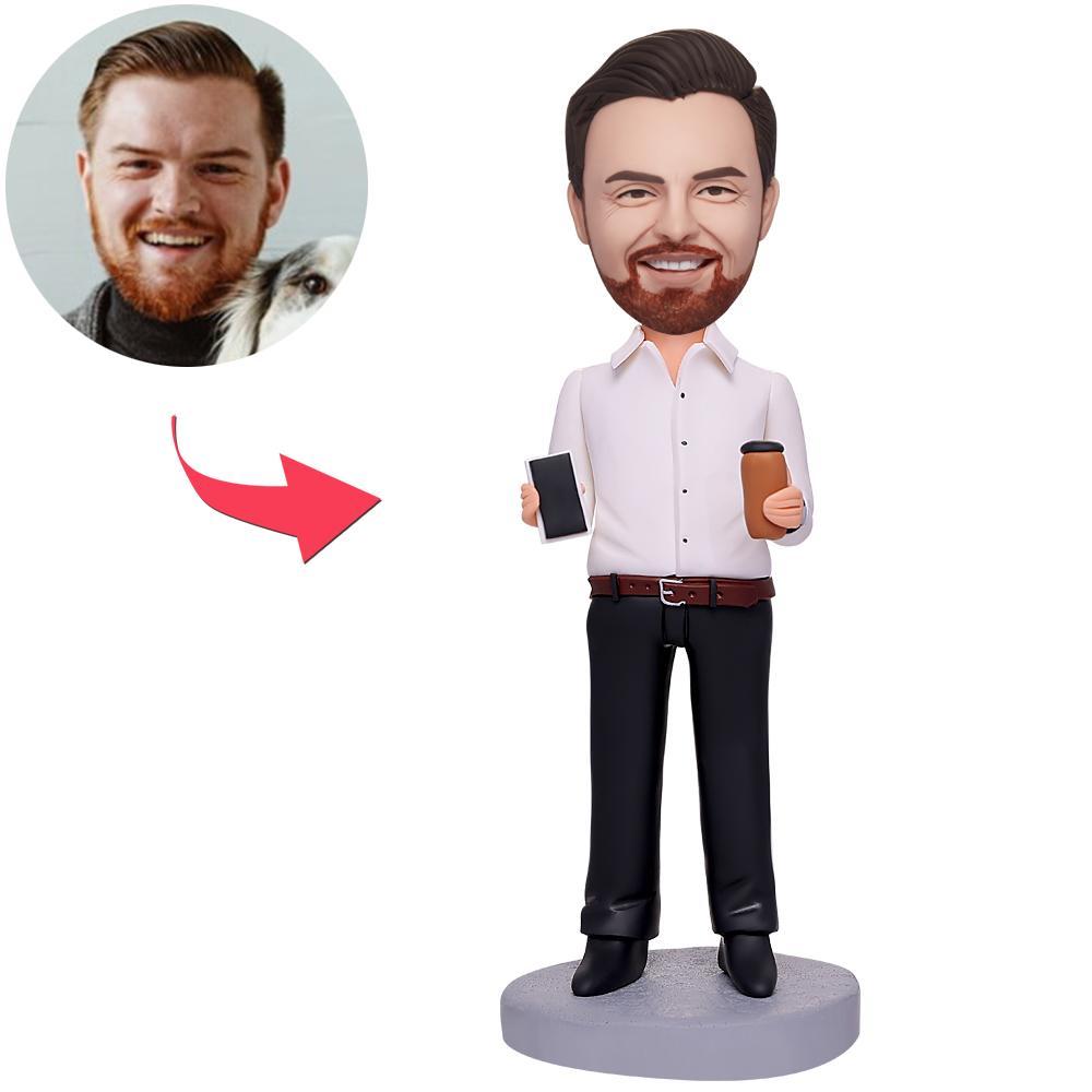 custom bobble head fun tribute someone special personalized mini figure business man front view
