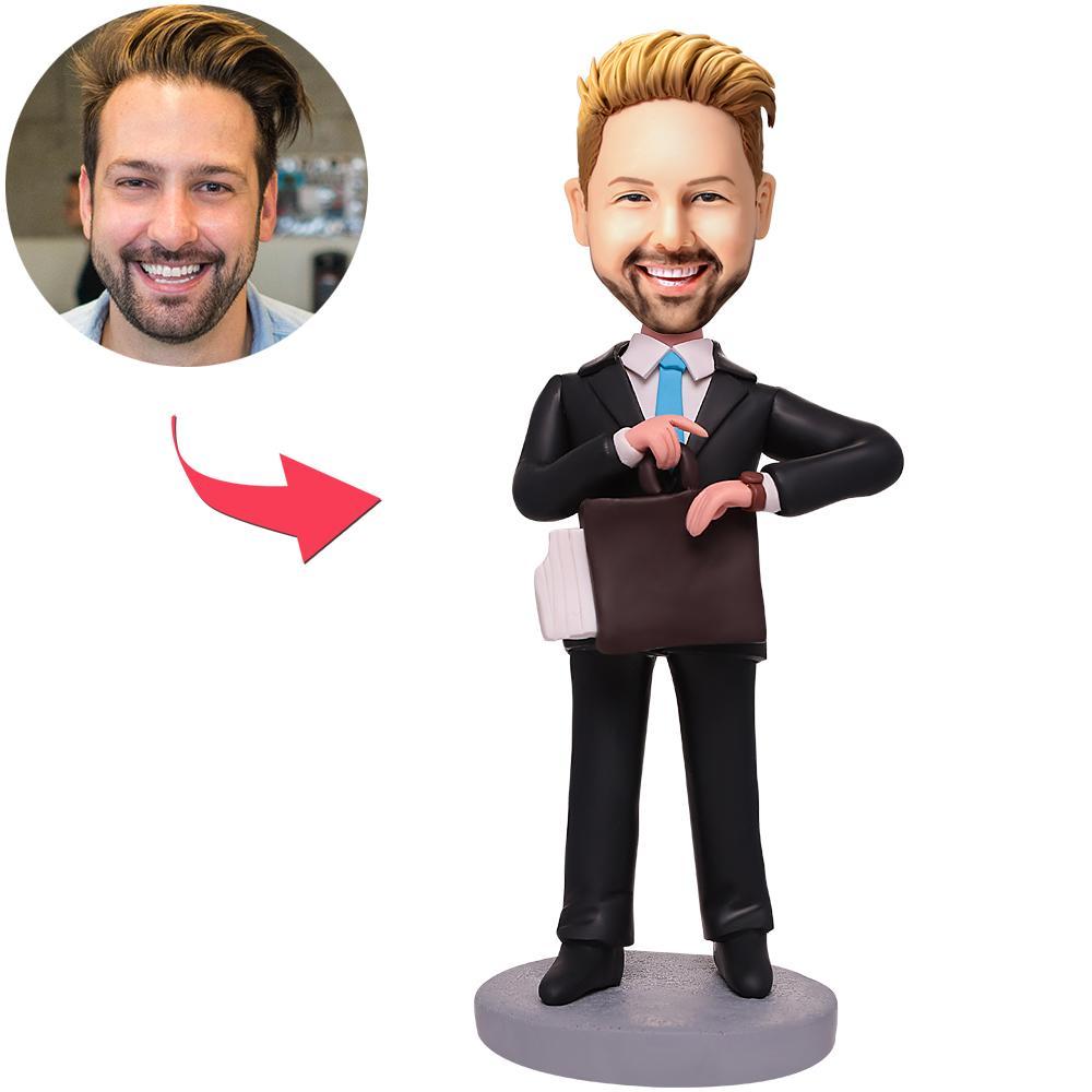 personalized bobblehead capture moment miniature handcrafted desk display business man business display