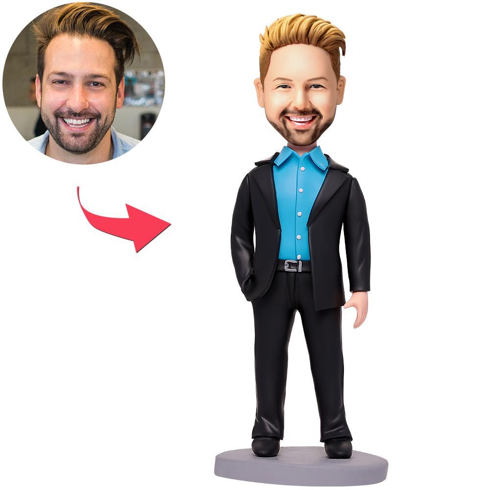 custom bobble head fun tribute someone special figurine business man business man front view