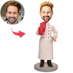 custom bobble head capture moment miniature personalized bobblehead character butcher bobblehead engraved front view