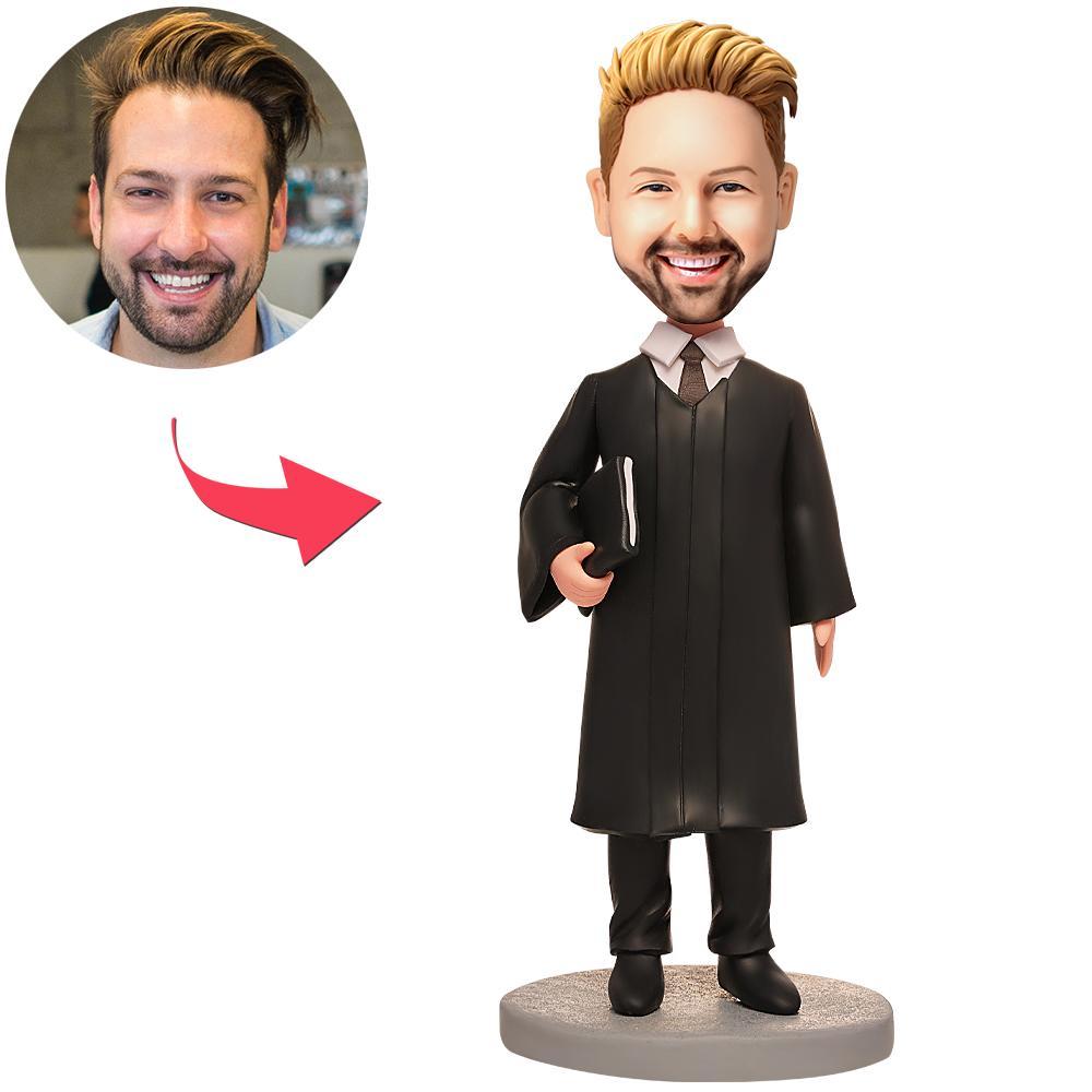 custom bobble head make memories stand tall figurine character barrister bobblehead engraved front view