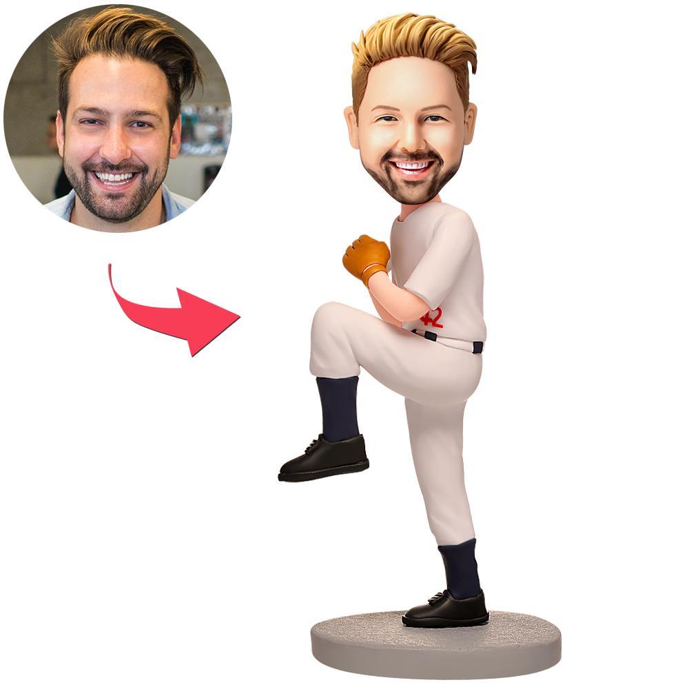 custom bobble head turn personality into art handcrafted desk display character handball front view