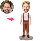 custom bobble head turn personality into art handcrafted desk display character man front view