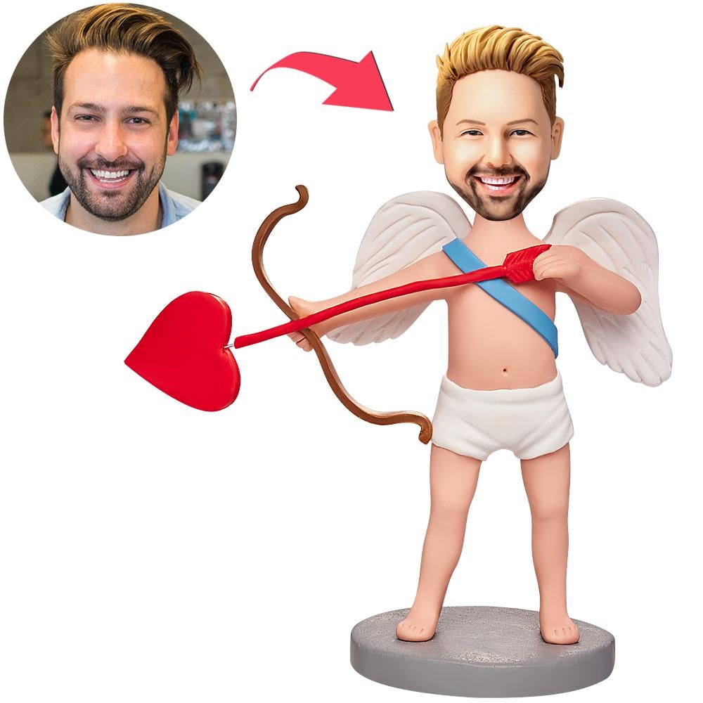 custom bobble head fun tribute someone special bobblehead keepsake character cupid heart front view