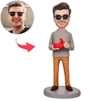 custom bobble head make memories stand tall personalized mini figure character man front view
