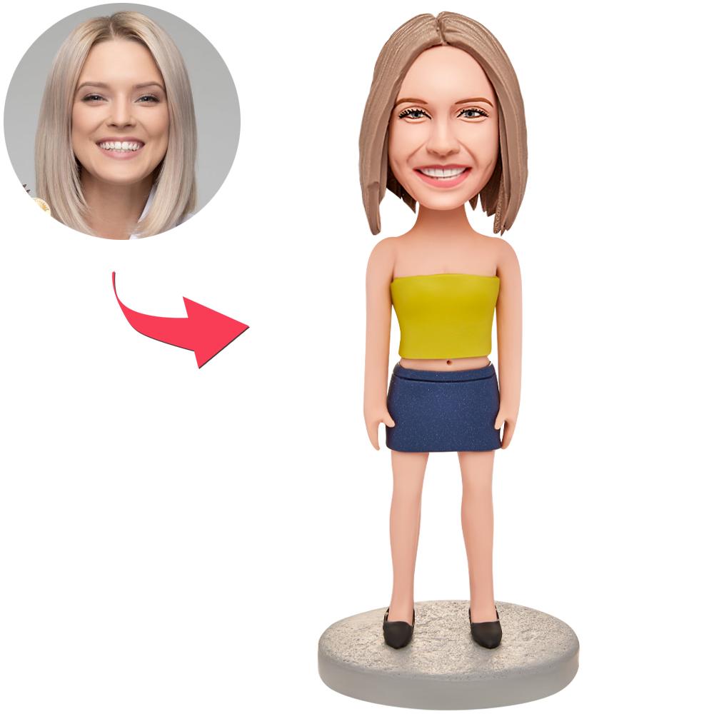 custom bobble head fun tribute someone special bobblehead keepsake character fashion woman front view