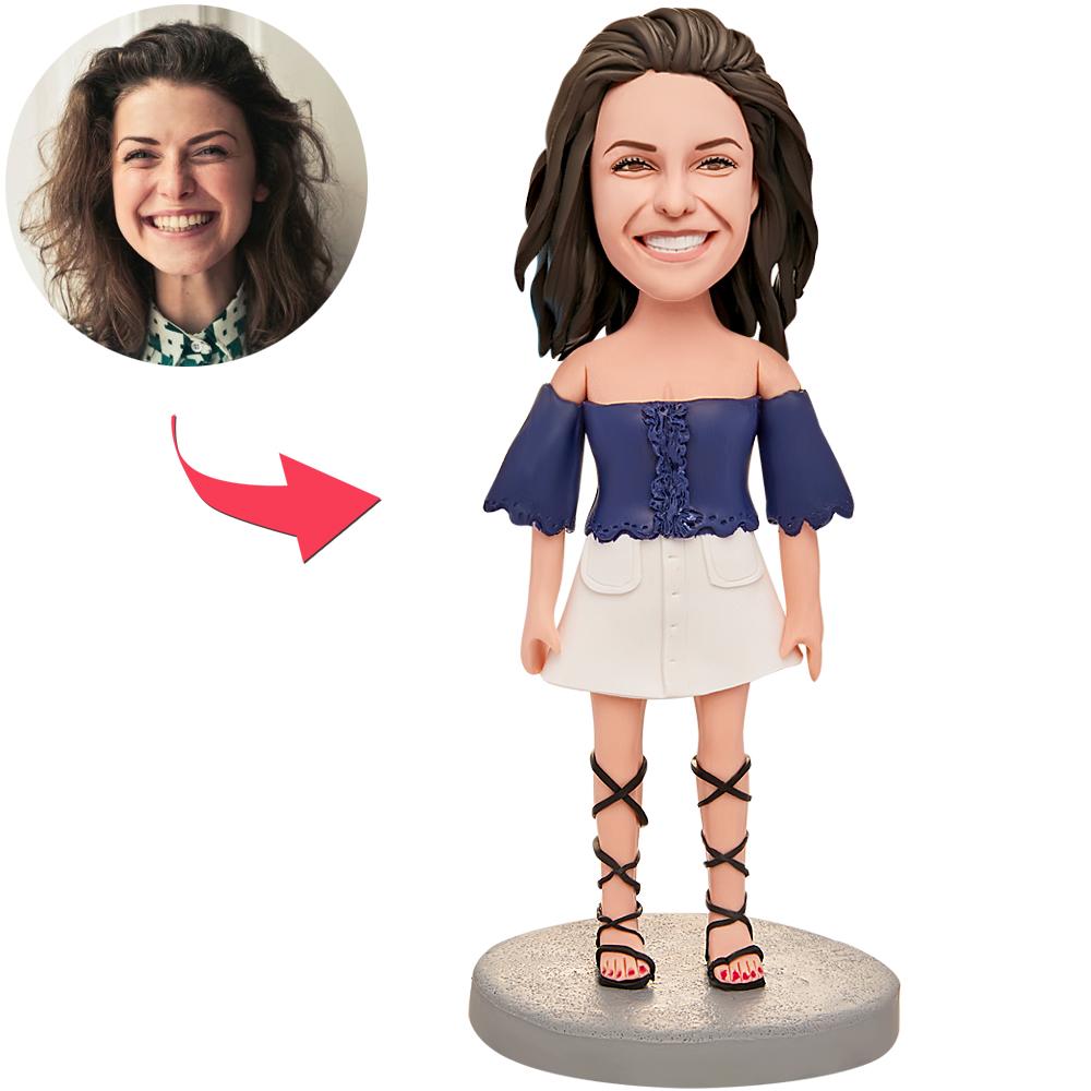 custom bobble head make memories stand tall personalized mini figure character cute front view