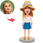 custom bobble head make memories stand tall personalized mini figure character white front view