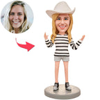 custom bobble head celebrate every smile handcrafted desk display character happy fashion front view