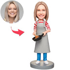 custom bobble head give that nods love handcrafted desk display chef cooking front view
