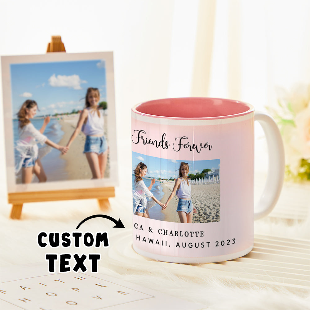 Custom Photo Pink Mug With Text Creative Coffee Mug Gifts for Women