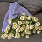 Custom Name Hand-Knitted Rose Blanket Ready-Made Gift for Mother's Day 80cm - 150cm