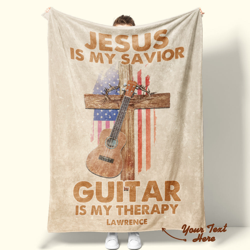 Personalized Guitar Blanket Custom Name Blanket Guitar Lover's Blanket