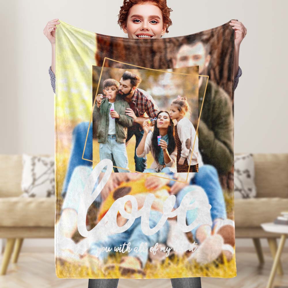 Csutom Photo Blanet Bokeh Photo Background Blanket Personalized Picture Blanket Gifts for Family