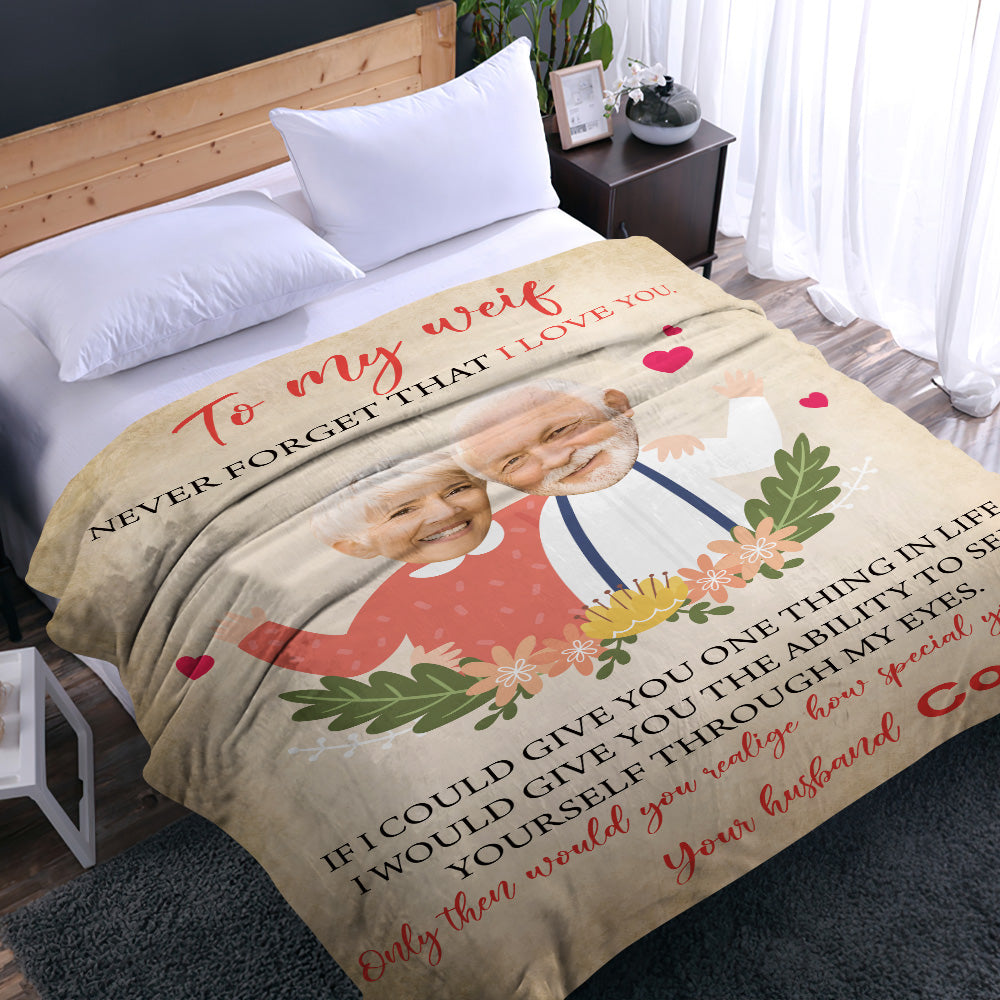 gifts for wife Best Wife Ever - Custom Decor - Face Blanket Personalized Photos and Name Letter Blanket Best Valentine's Day