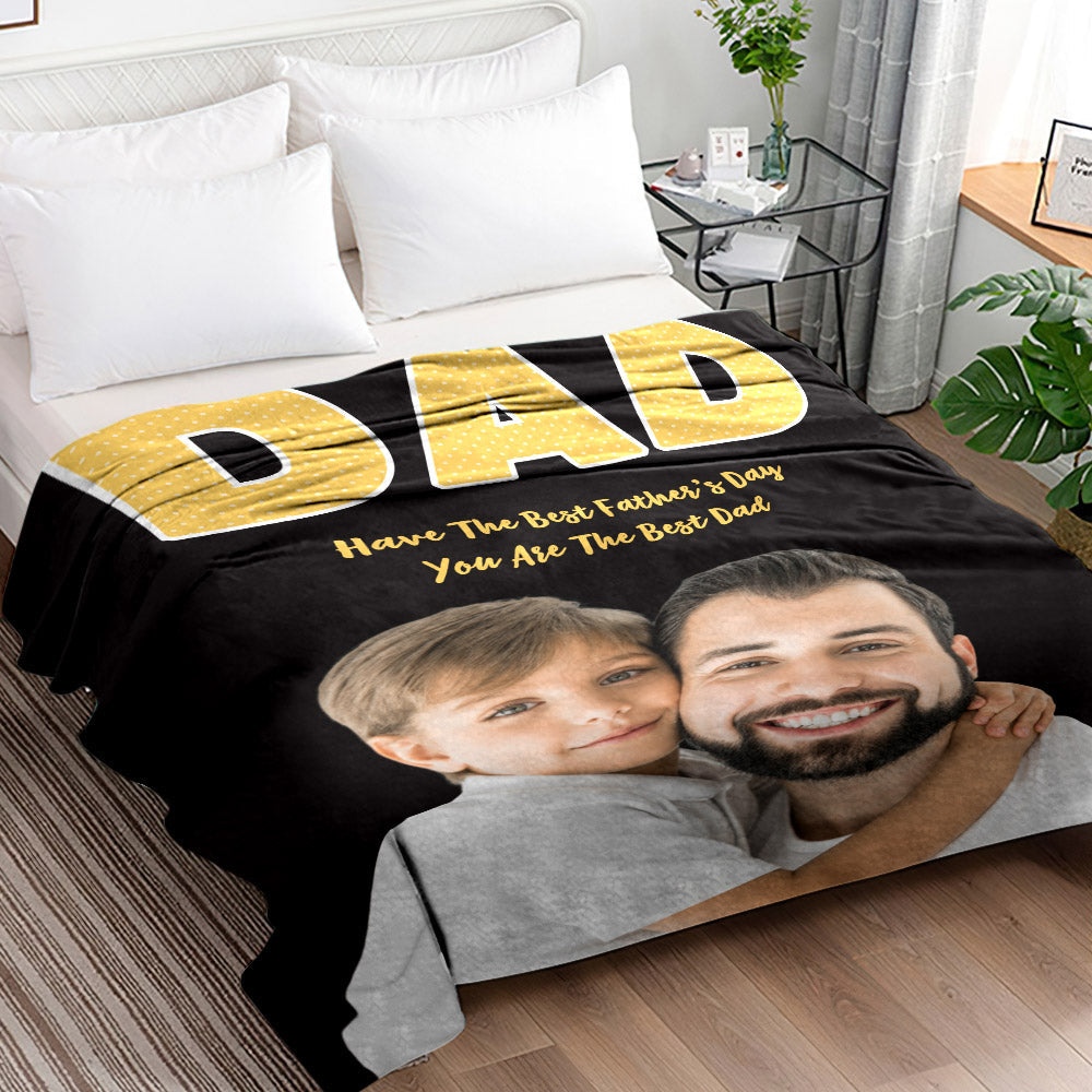 fathers day surprise blanket for dad inspired by photo blanket portrait photo blanket gifts for dad