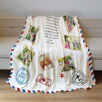 Personalized Photo Letter Blanket To Your Family Members or Friends 1 - 9 Photos Custom Message
