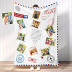 Personalized Photo Letter Blanket To Your Family Members or Friends 1 - 9 Photos Custom Message