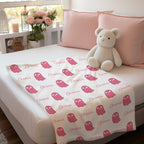 Personalized Name Cute Ghost Pattern Blanket – Custom Name Engraving Halloween Gift