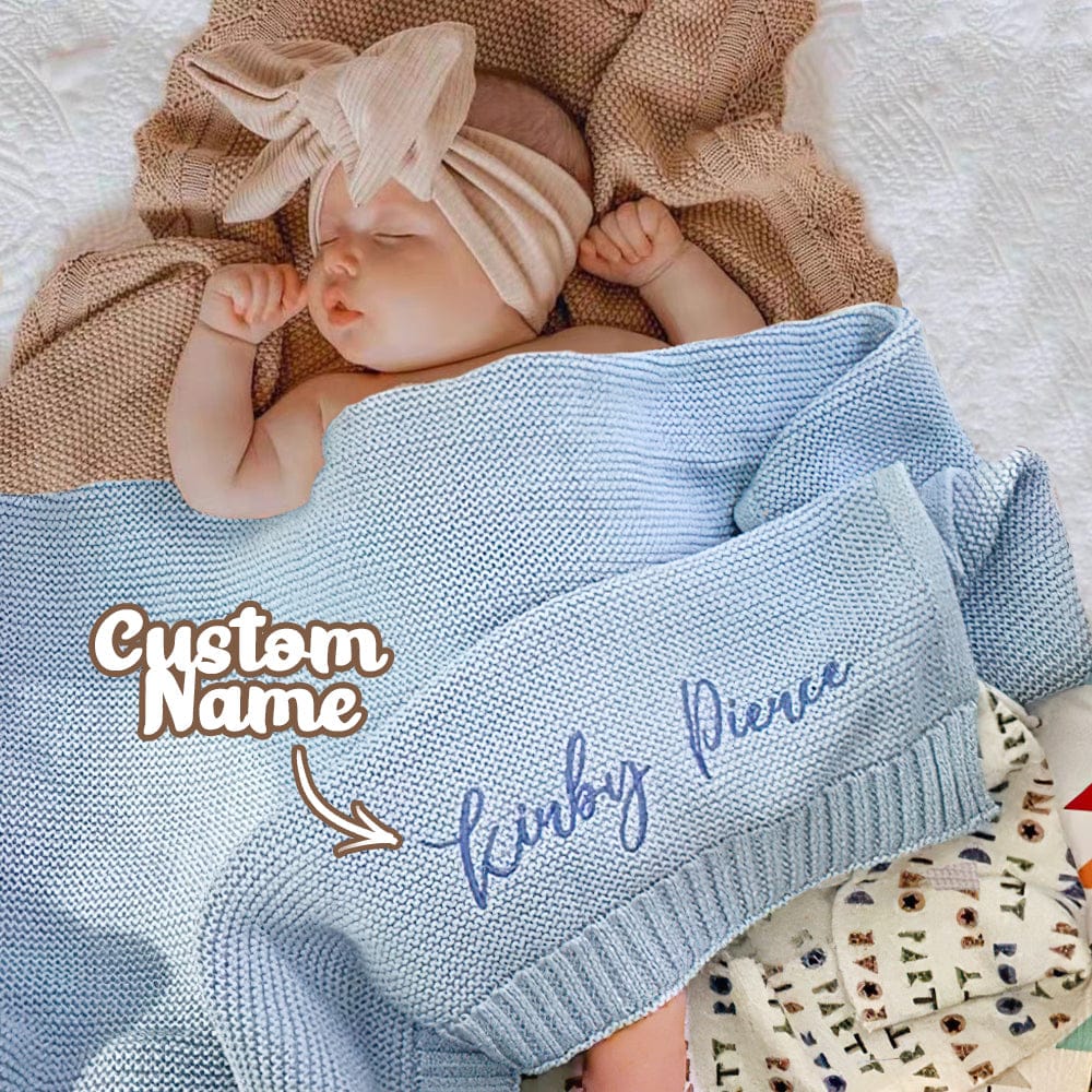 Custom Baby Blanket Embroidered Name Stroller Blanket for Newborn Baby Gift