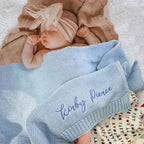 Custom Baby Blanket Embroidered Name Stroller Blanket for Newborn Baby Gift
